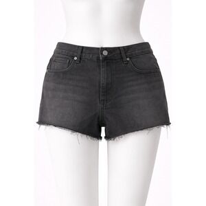 NWT ASOS DESIGN Petite Denim Shorts Washed Black Raw Hem US 12